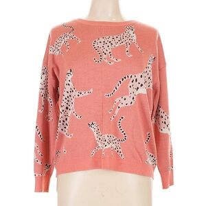 Leopard Print Pink Sweater